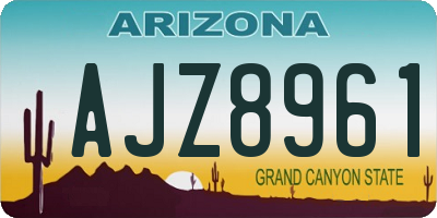 AZ license plate AJZ8961