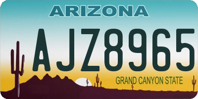 AZ license plate AJZ8965