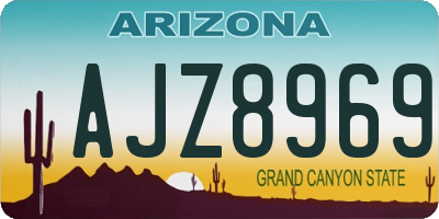 AZ license plate AJZ8969