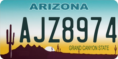 AZ license plate AJZ8974
