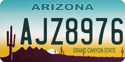 AZ license plate AJZ8976