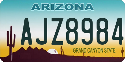 AZ license plate AJZ8984