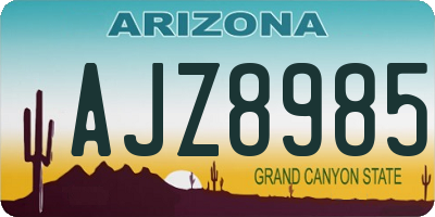AZ license plate AJZ8985