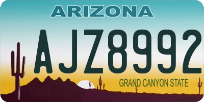 AZ license plate AJZ8992