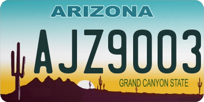 AZ license plate AJZ9003