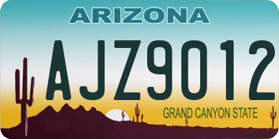 AZ license plate AJZ9012