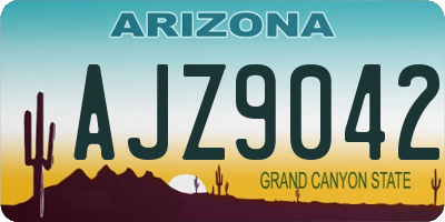 AZ license plate AJZ9042
