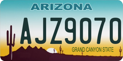 AZ license plate AJZ9070