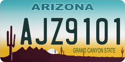 AZ license plate AJZ9101