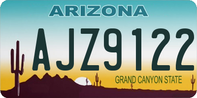 AZ license plate AJZ9122