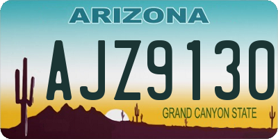 AZ license plate AJZ9130
