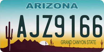 AZ license plate AJZ9166