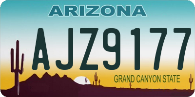 AZ license plate AJZ9177