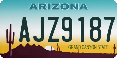 AZ license plate AJZ9187