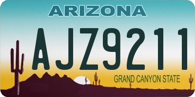 AZ license plate AJZ9211