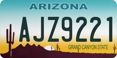 AZ license plate AJZ9221