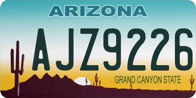 AZ license plate AJZ9226