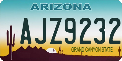 AZ license plate AJZ9232