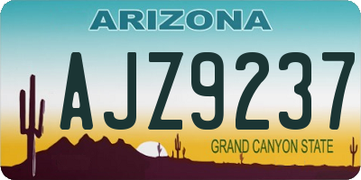 AZ license plate AJZ9237