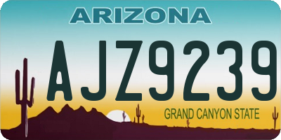 AZ license plate AJZ9239