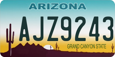 AZ license plate AJZ9243