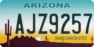 AZ license plate AJZ9257
