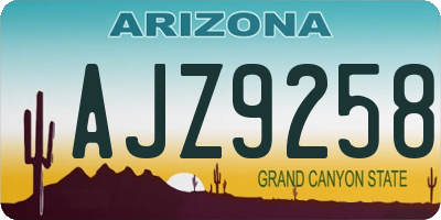 AZ license plate AJZ9258