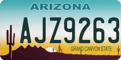 AZ license plate AJZ9263