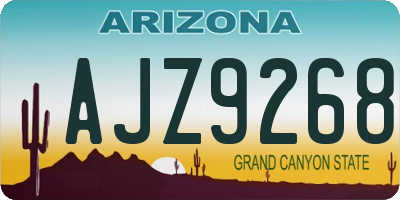 AZ license plate AJZ9268