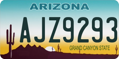 AZ license plate AJZ9293