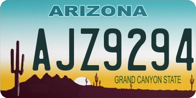 AZ license plate AJZ9294