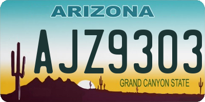 AZ license plate AJZ9303