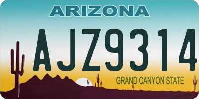 AZ license plate AJZ9314