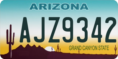 AZ license plate AJZ9342