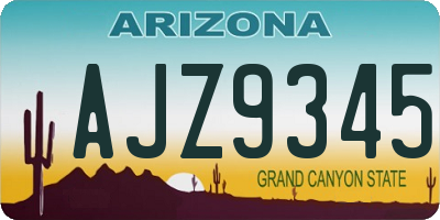 AZ license plate AJZ9345