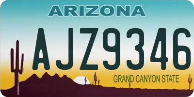 AZ license plate AJZ9346
