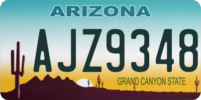 AZ license plate AJZ9348