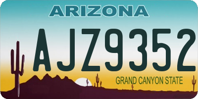 AZ license plate AJZ9352