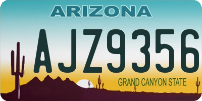 AZ license plate AJZ9356