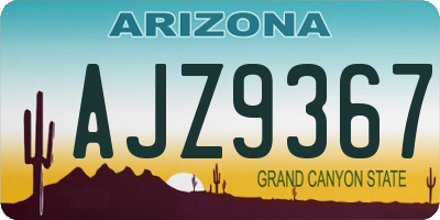 AZ license plate AJZ9367