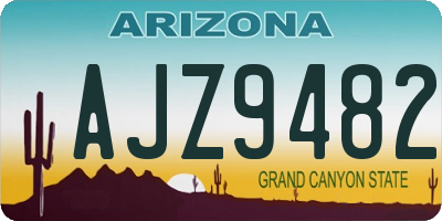 AZ license plate AJZ9482