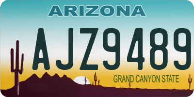 AZ license plate AJZ9489
