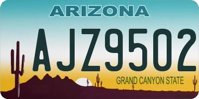 AZ license plate AJZ9502