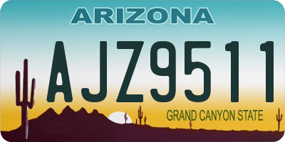 AZ license plate AJZ9511