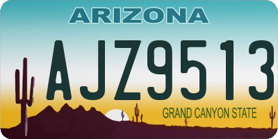AZ license plate AJZ9513