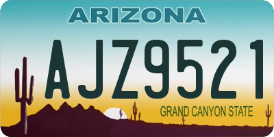 AZ license plate AJZ9521