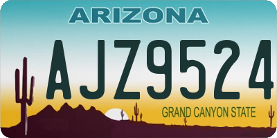 AZ license plate AJZ9524