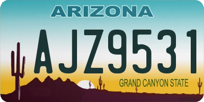 AZ license plate AJZ9531