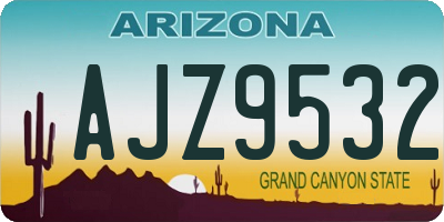 AZ license plate AJZ9532