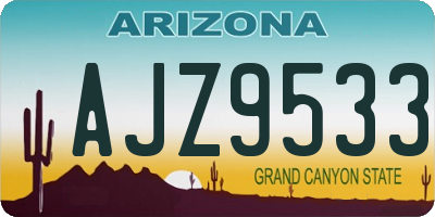 AZ license plate AJZ9533